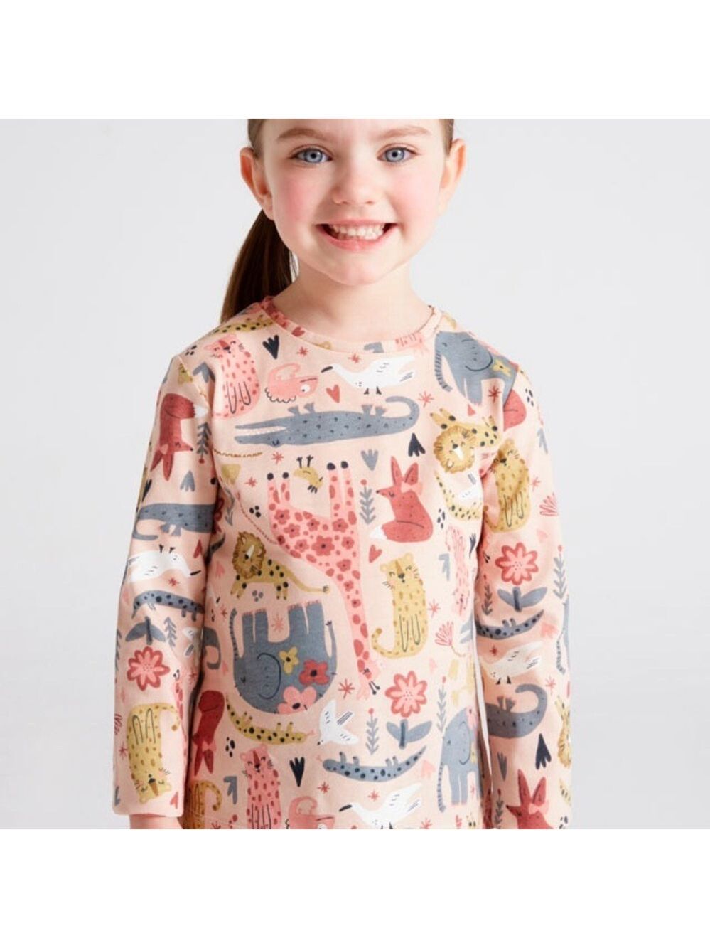 Mayoral Kids Long Sleeve Animal Print Tee - Multicolor